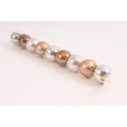 Set de boules de Noël en plastique de 60 mm – 9 pièces / Or-argent