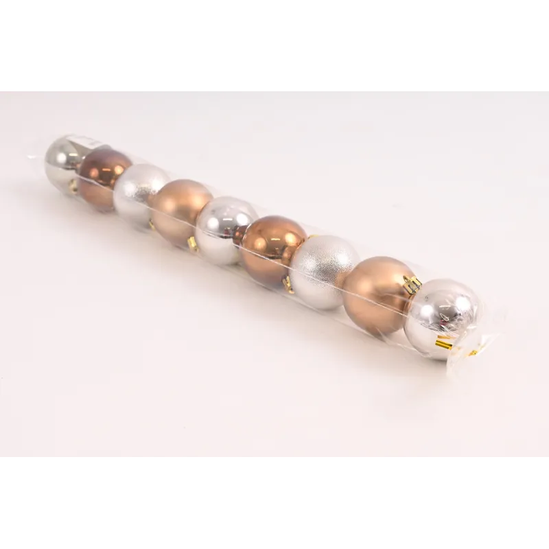 Set de boules de Noël en plastique de 60 mm – 9 pièces / Or-argent