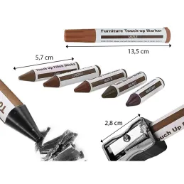 Kit de réparation FIXIA 12 pièces pour chants et meubles / Assortiment de couleurs
