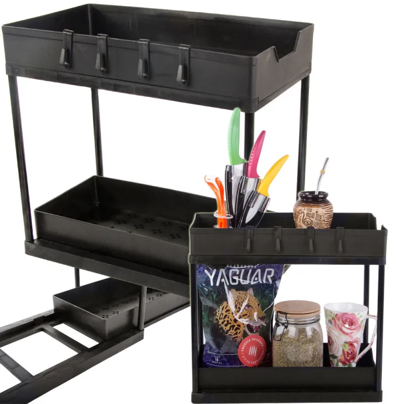 Panier coulissant pour produits d’entretien ADAM / Noir mat