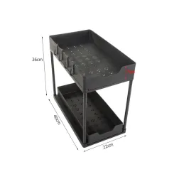 Panier coulissant pour produits d’entretien ADAM / Noir mat