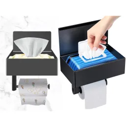 Porte-papier toilette TORR / Noir mat