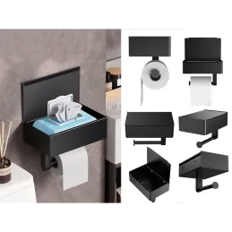 Porte-papier toilette TORR / Noir mat