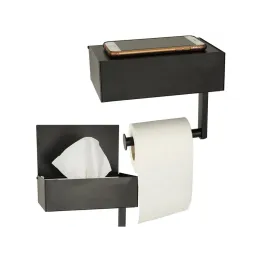 Porte-papier toilette TORR / Noir mat