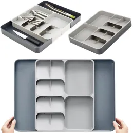 Range-couverts réglable en plastique PLASTICO / Blanc-anthracite