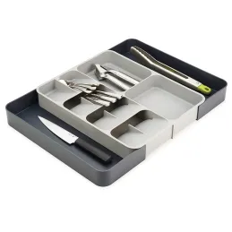 Range-couverts réglable en plastique PLASTICO / Blanc-anthracite