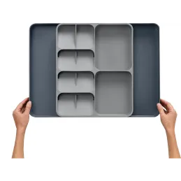 Range-couverts réglable en plastique PLASTICO / Blanc-anthracite