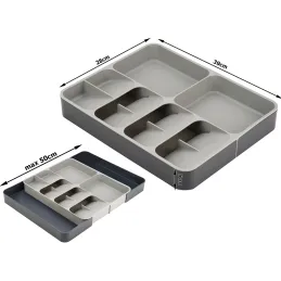 Range-couverts réglable en plastique PLASTICO / Blanc-anthracite
