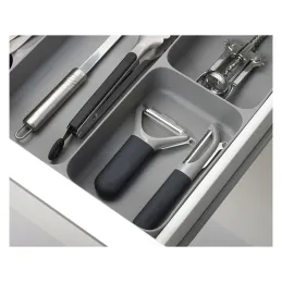Range-couverts réglable en plastique PLASTICO / Blanc-anthracite