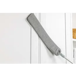 Plumeau télescopique en microfibre avec deux embouts / Gris