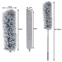 Plumeau télescopique en microfibre avec deux embouts / Gris