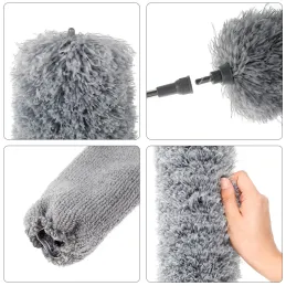 Plumeau télescopique en microfibre avec deux embouts / Gris