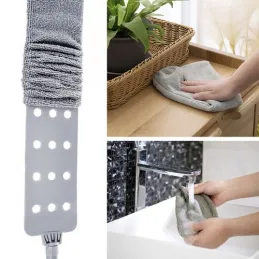 Plumeau télescopique en microfibre avec deux embouts / Gris