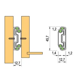Coulisse à billes avec amortissement EXLUSIVA 45 mm / Nickel