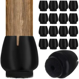Lot de 16 protections pour pieds de chaise / Noir mat
