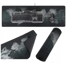 Tapis de bureau pour clavier et souris WORLD / Noir