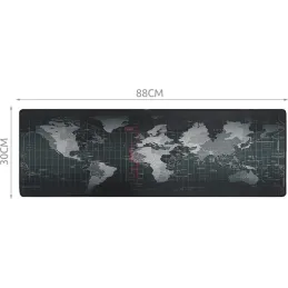 Tapis de bureau pour clavier et souris WORLD / Noir