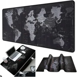 Tapis de bureau pour clavier et souris WORLD / Noir