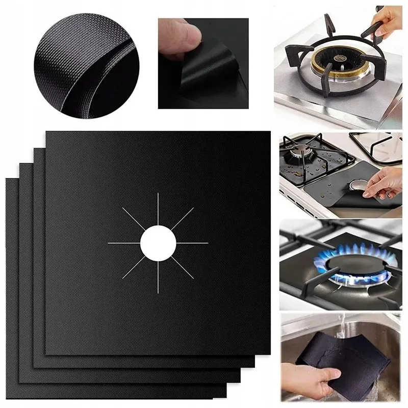 Lot de 5 supports de brûleur pour cuisinière à gaz / Noir