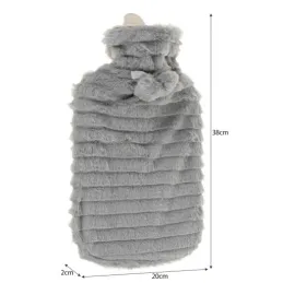 Chauffe-bouillotte en peluche – bouillotte 2 L / Gris