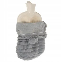Chauffe-bouillotte en peluche – bouillotte 2 L / Gris