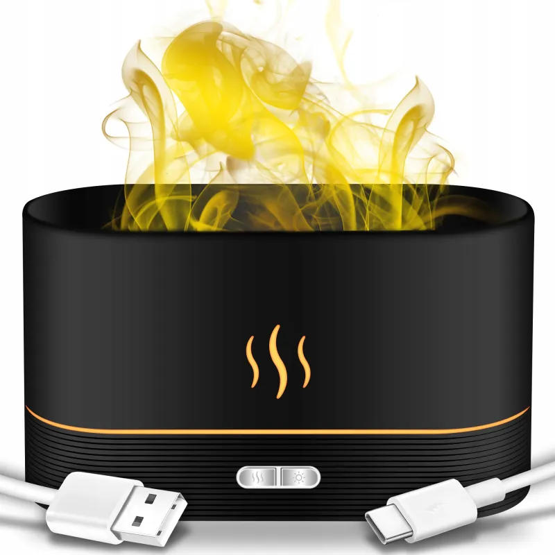 Diffuseur d’arômes LED avec effet flamme PROTO / Noir