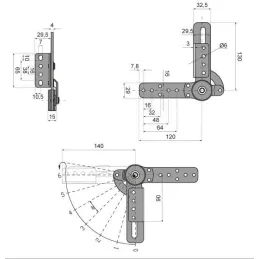 Mécanisme d’appui-tête réglable pour canapé / Nickel