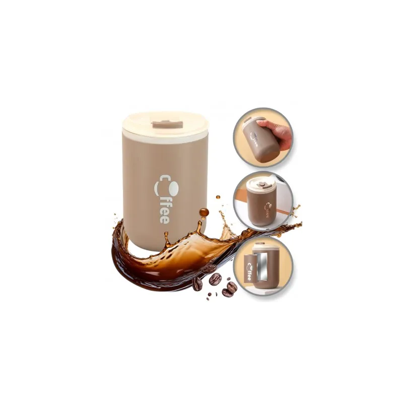 Gourde isotherme design avec paille GLAMM 500 ml / Marron