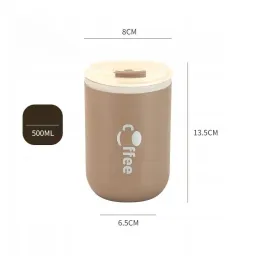 Gourde isotherme design avec paille GLAMM 500 ml / Marron
