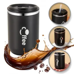 Gourde isotherme design avec paille GLAMM 500 ml / Noir
