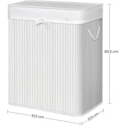 Panier à linge GLAMUR 100 L / Bois blanc