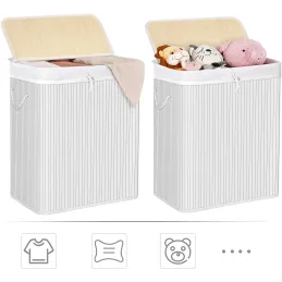 Panier à linge GLAMUR 100 L / Bois blanc