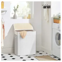 Panier à linge GLAMUR 100 L / Bois blanc