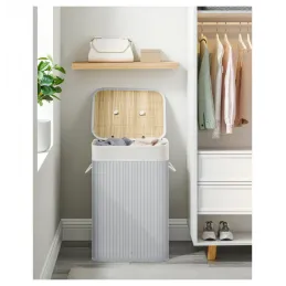 Panier à linge GLAMUR 72 L / Gris