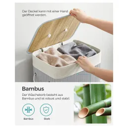 Panier à linge GLAMUR 72 L / Gris