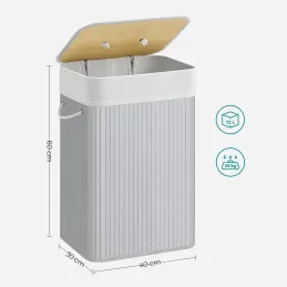 Panier à linge GLAMUR 72 L / Gris