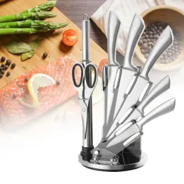 Ensemble de 8 couteaux de cuisine en acier inoxydable avec support FIT / Acier inoxydable