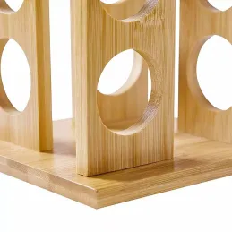 Organiseur rotatif en bois pour épices avec 16 pots / Bois naturel
