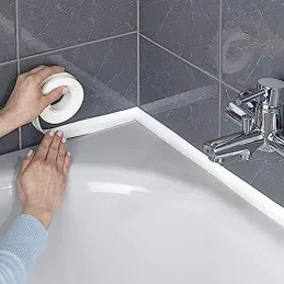 Joint autocollant pour cuisine et salle de bains, 2,2 m / Blanc