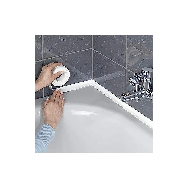 Joint autocollant pour cuisine et salle de bains, 2,2 m / Blanc