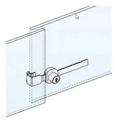 Serrure pour portes coulissantes en verre / Nickel