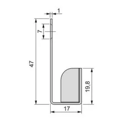 Profil latéral GOLA OVEN pour four à micro-ondes, 580 mm / Anthracite