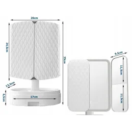 Miroir cosmétique avec éclairage LED et organisateur MAGNA / Blanc