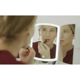 Miroir cosmétique avec éclairage LED et organiseur MIRACLE / Blanc