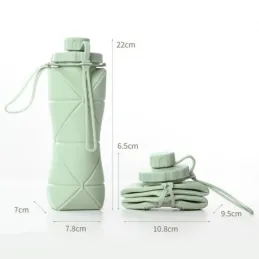 Gourde en silicone FLEX 600 ml / Grise