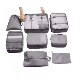 Set de voyage 7 pièces pour vêtements et produits cosmétiques TRAVEL / Gris
