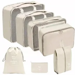 Set de voyage 7 pièces pour vêtements et cosmétiques TRAVEL / Crème