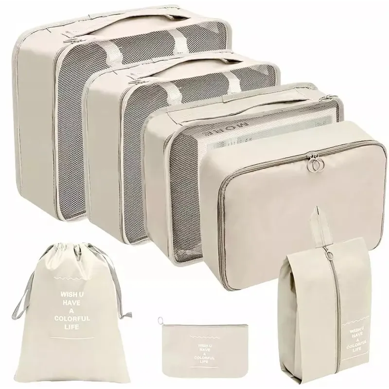 Set de voyage 7 pièces pour vêtements et cosmétiques TRAVEL / Crème