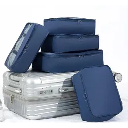 Set de voyage 7 pièces pour vêtements et produits cosmétiques TRAVEL / Bleu