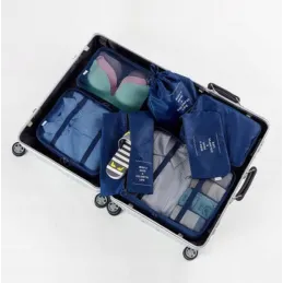 Set de voyage 7 pièces pour vêtements et produits cosmétiques TRAVEL / Bleu